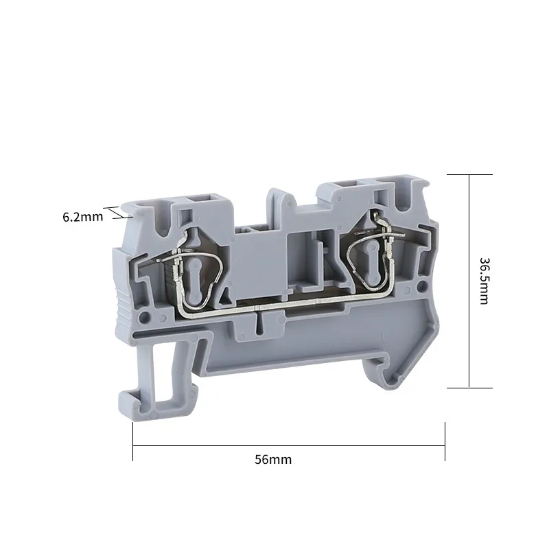 10pcs Type ST 4 Fast Wiring Contductor Connector United Din Rail Modular Push in Screwless Terminal Block ST-4