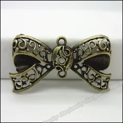 20pcs Vintage Charms Bow  Pendant Antique bronze Fit Bracelets Necklace DIY Metal Jewelry Making