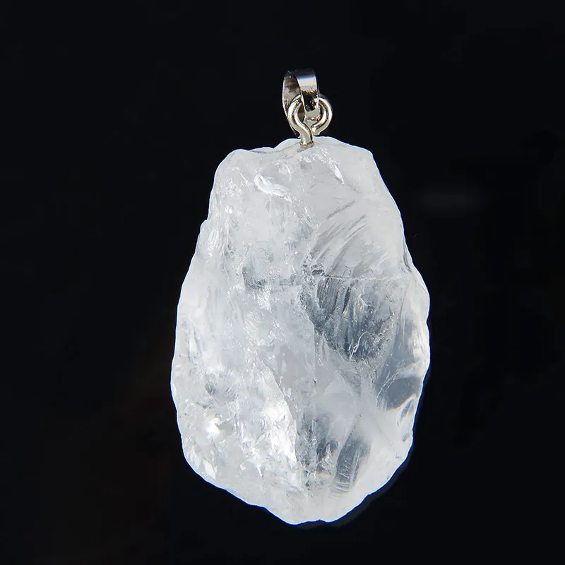 New Original Irregular Shape Natural Stone Amethysts Pink Quartz White Rock Crystal Pendant for Women Necklaces Jewelry