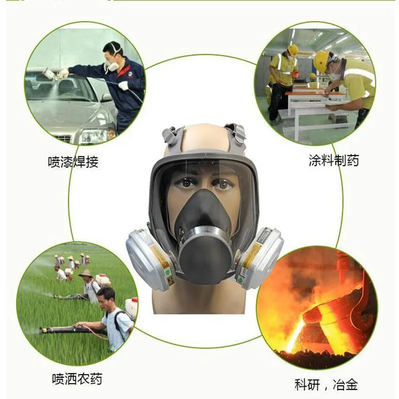 Industry Painting Spraying Full Face Gas Mask Same For 3M6800 Chemcial Dust Mask Respirator With Lens Protective Film