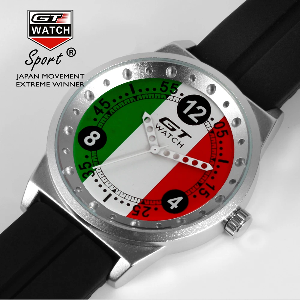 GT Uhr Männer Italien Flagge F1 Sport Uhr Herren Uhren Top Brand Luxus herren Uhr Uhr reloj hombre erkek kol saati relogio