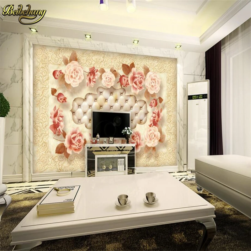 

beibehang Custom Marble rose Mural Photo Wall paper Murals Bedroom Living Room Creative Decor wallpaper for walls wall-paper