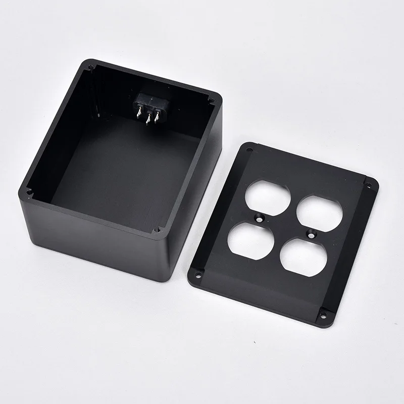 BZ1311 Power Socket Aluminum Chassis American Standard Socket Box Power Strip Case Black New