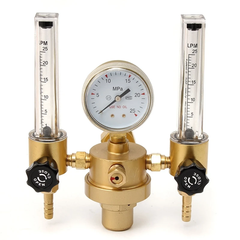 CO2 Argon  Gauge Pressure Regulator Mig Tig Flow Meter Control Valve Welding Gas Double Tube Bubble Counter Aquarium Flowmeter