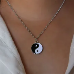 Fashion Personality Yin Yang Ba Gua Taichi Pendant Necklace For Women Men Jewelry Punk Chain Necklaces Bijoux Collares Colar