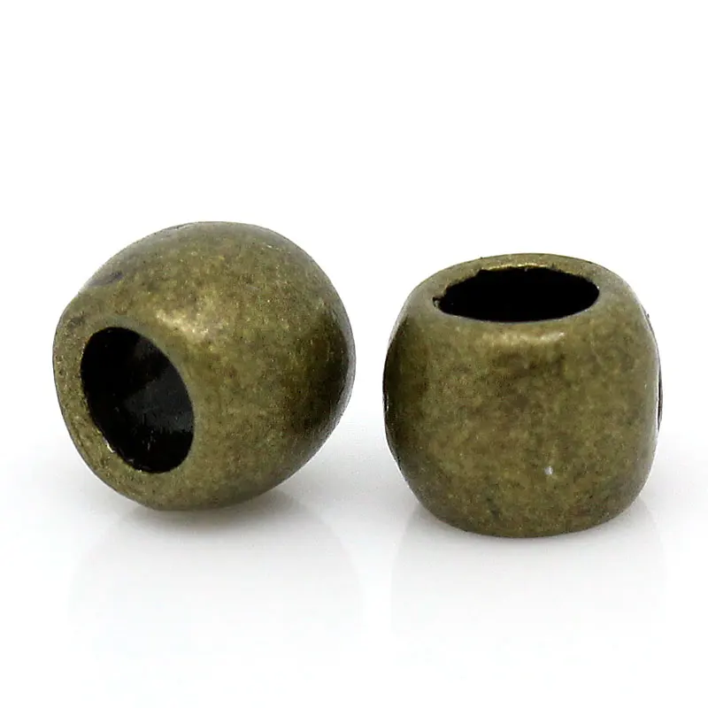 DoreenBeads Zinc Metal Alloy Spacer Beads Barrel Antique Bronze Color DIY Jewelry About 6mm x 5mm, Hole:Approx 2.9mm, 25 PCs