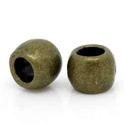 DoreenBeads Zinc Metal Alloy Spacer Beads Barrel Antique Bronze Color DIY Jewelry About 6mm x 5mm, Hole:Approx 2.9mm, 25 PCs