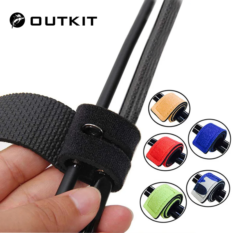 OUTKIT-Herramientas de pesca de 2 piezas, correa de amarre de caña, aparejos de cinturón, banda de envoltura elástica, soporte de poste, accesorios,