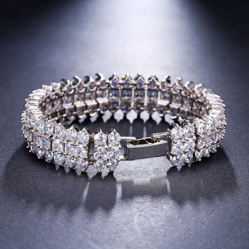 Emmaya Brand Trendy Charm AAA Cubic Zircon White Gold Color Crystal Bracelets For Women Elegance Jewelry Wedding Party Gift