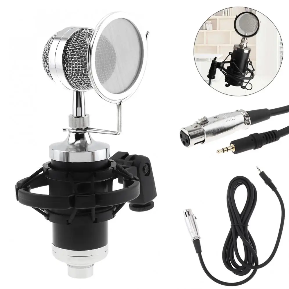 Profession CY-F2000 Condenser Sound Recording Microphone With Shock Mount For Radio Braodcast / Singing Recording / KTV Karaoke