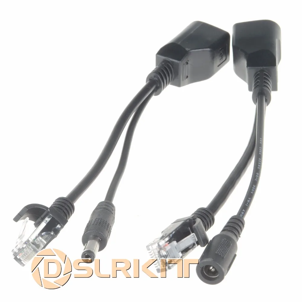 Imagem -02 - Adaptador Poe Cabo de Alimentação Passiva sobre Ethernet 20 Peças 10 Pares Injetor Poe Mais Kit Divisor de Vídeo