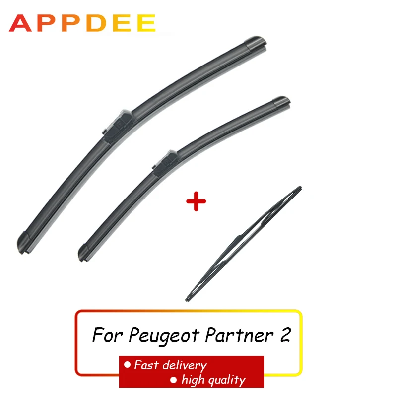 APPDEE Wiper Front Rear Wiper Blades Set For Peugeot Partner 2 2008- 2017 2016 Windshield Windscreen 26