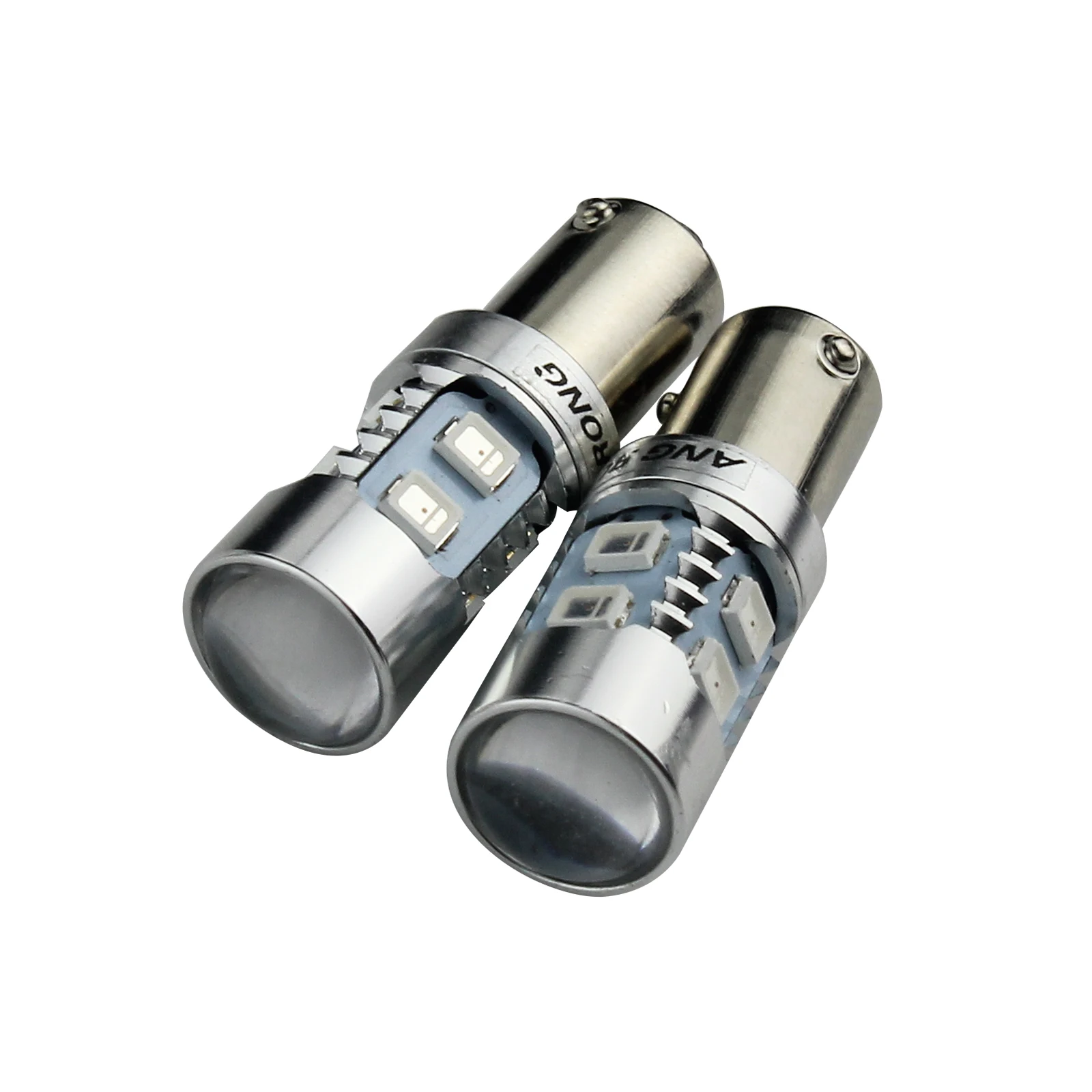 ANGRONG 2x  Amber HY21W BAW9s LED Car Light 10SMD 2835 LED Indicator Parking Light Bulb For Citroen C4 Grand Picasso