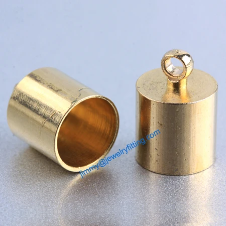 

Jewelry Accessories Raw Brass End caps for laether cord end cap crimp beads cap end beads 9*13mm