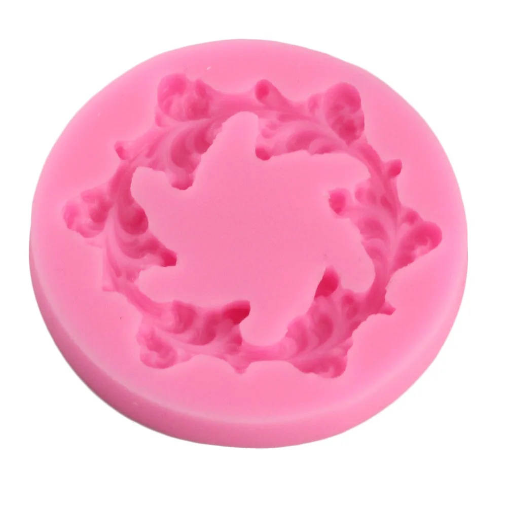 DIY Flower Garland Silicone Mold Scroll Relief Border Fondant Cake Decorating Tools Resin Polymer Clay Candy Chocolate Mould