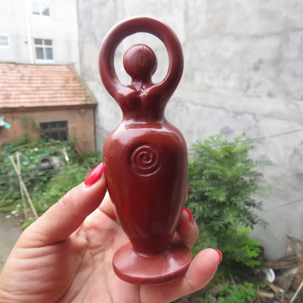 

259g Amazing Natural Red Jasper Crystal Carving Skull Hand Carved "Statue of Liberty" For Collection Reiki Healing Meditation