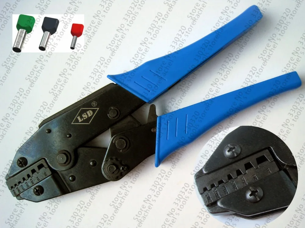 LS-26TW hand operated crimping tool for twin cord end terminal,twin sleeve crimping plier 2*0.5-6mm2