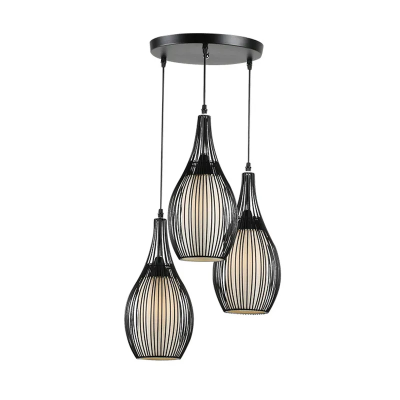 Retro restaurant pendant lamp 3 lamps fashion personality creative gourd wrought iron living room bar Pendant Light 110V / 220V