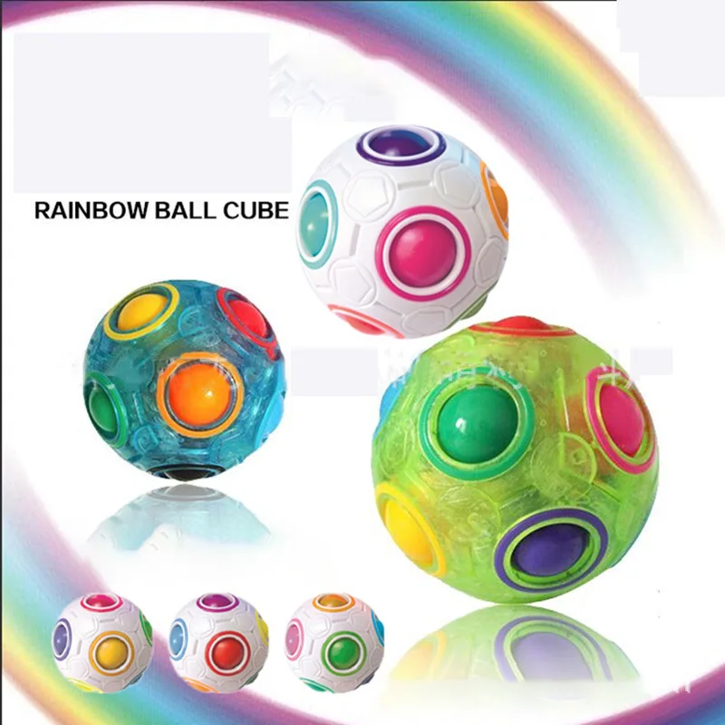 

Creative Magic Cube Speed Rainbow Puzzles Ball Football Glow in the Dark Educational Learning Toys for Children Adult Kids Toys