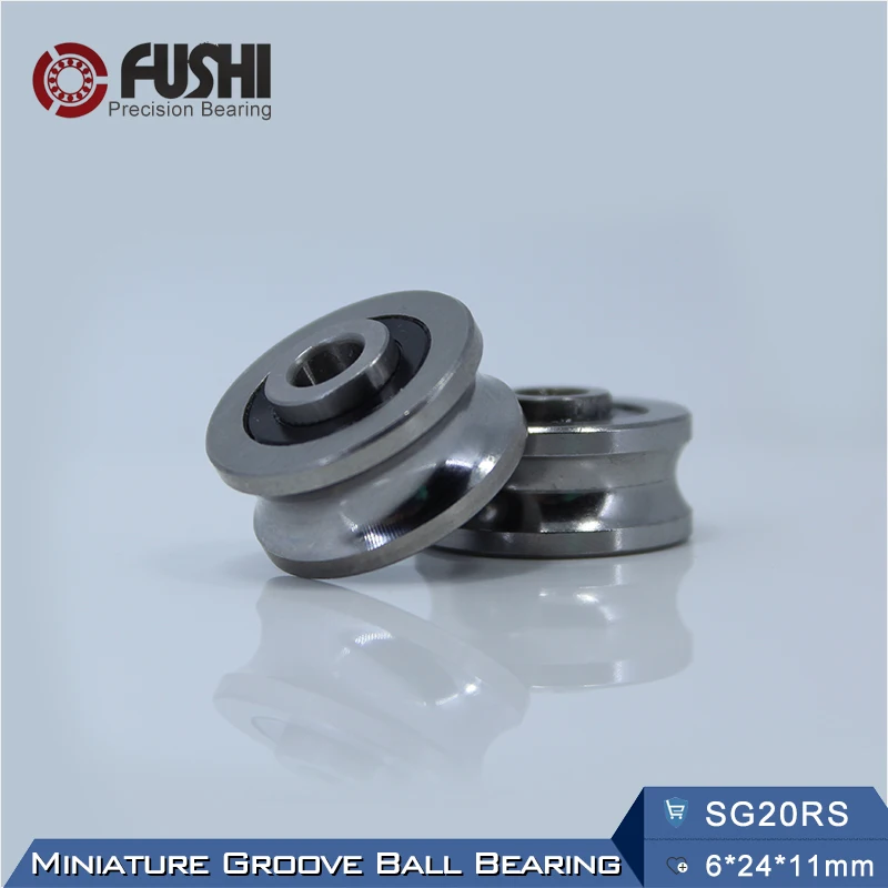 Great Chrome Steel SG20 (10 Pcs) Track Rollers With Gothic Arch Groove -Type SG20RS Embroidery Machine Bearings SG20-2RS