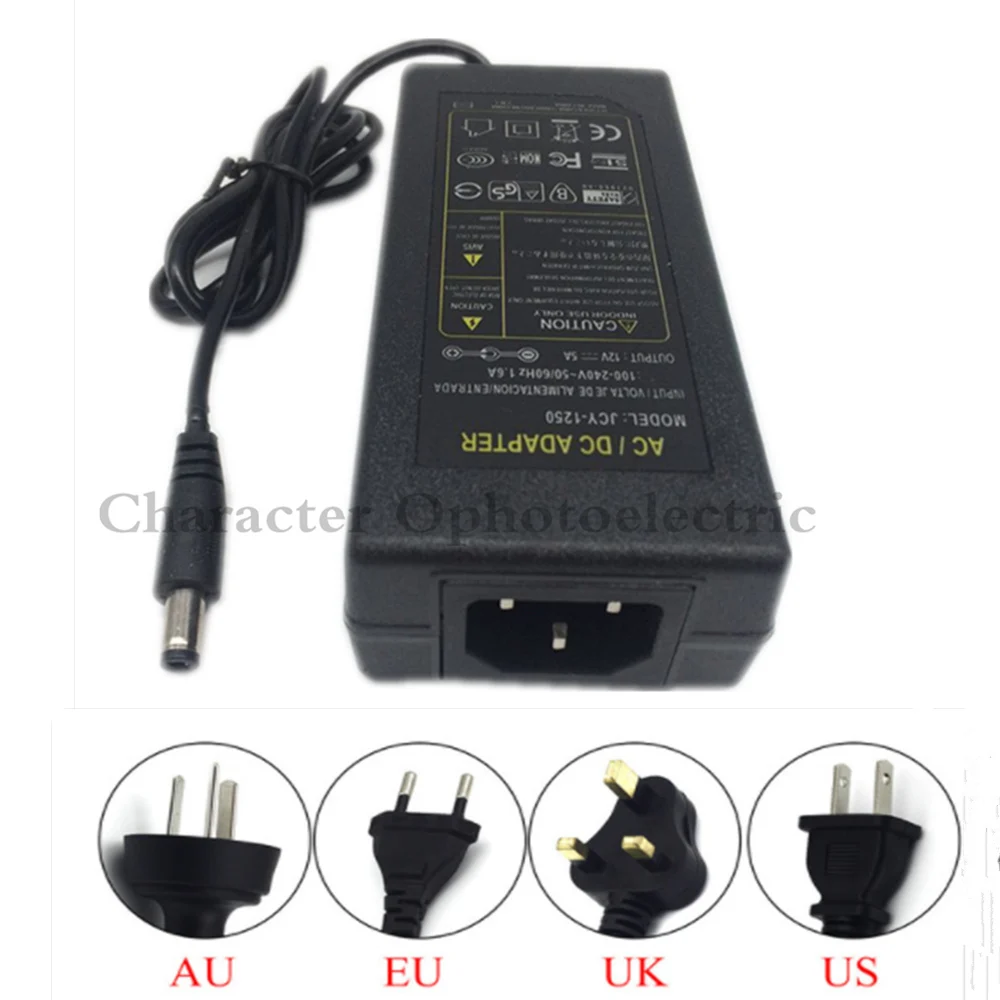 5pcs 12V5A 12V 5A AC100V-240V 60W LED power adapter LED light Power Supply Adapter Transformer for Imax LED strip 5050 2835 real