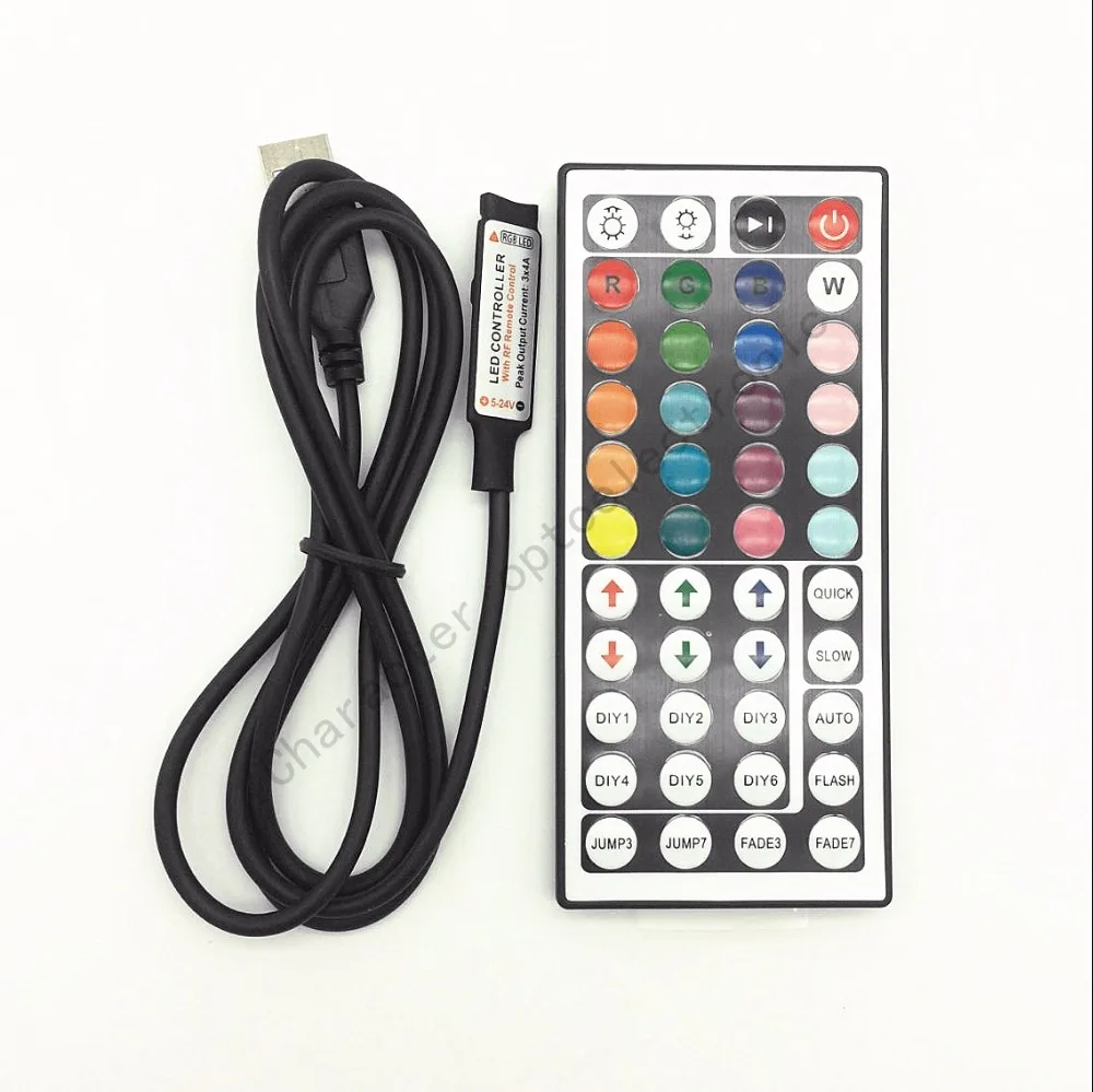 1-10PCS/Lot 44 Keys LED IR RGB Mini USB Controler For SMD 3528 5050 LED Strip LED Lights Controller IR Remote Dimmer Input