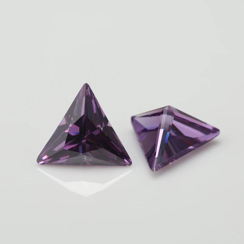 50pcs 3x3~15x15 AAAAA Triangle Shape White , Voilet, Olive , Purple, Black, Pink Cubic Zirconia  Loose cz Stone