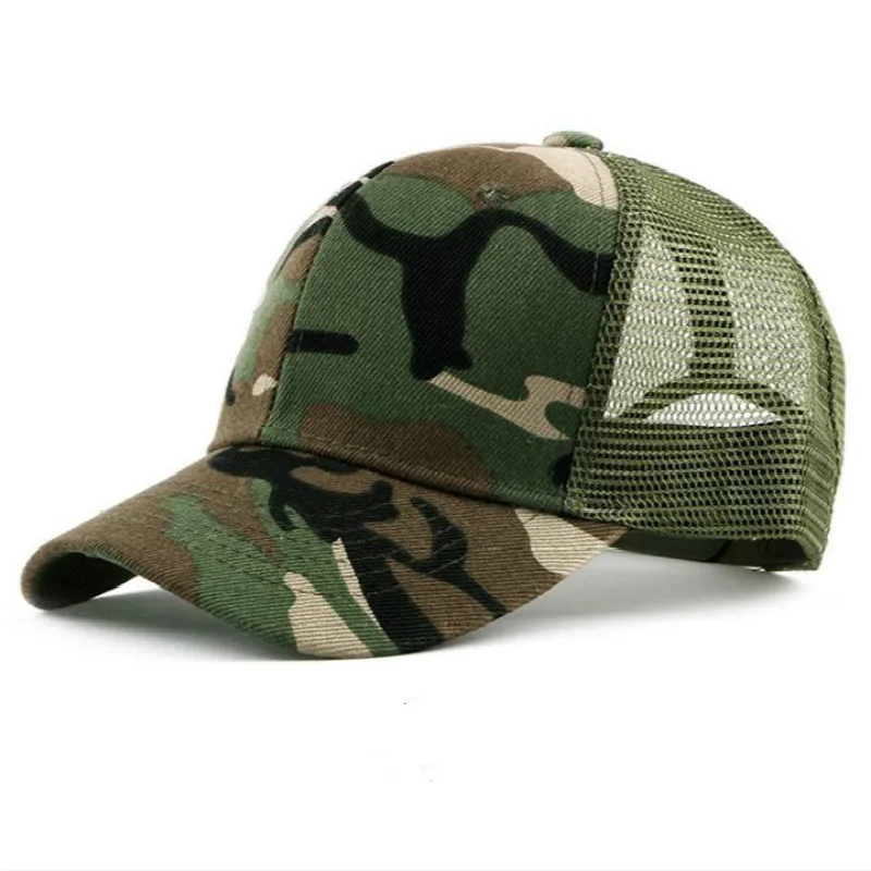 COKK-gorra de béisbol con estampado de camuflaje para hombre y mujer, gorro de béisbol con Cierre trasero, malla deportiva transpirable, sombrilla,