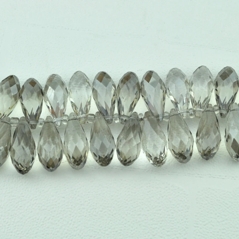 95pcs 11x25mm Grey Crystal Glass Big Waterdro beads Teardrop Beads Briolette Crystal JewelryBeads Free Shipping