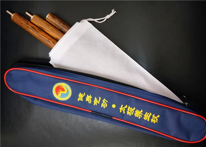 High Quality Gold Sandal wood Professional Tai Chi Sticks China Health Qigong Association Taiji Yang Sheng Zhang 3 Sections