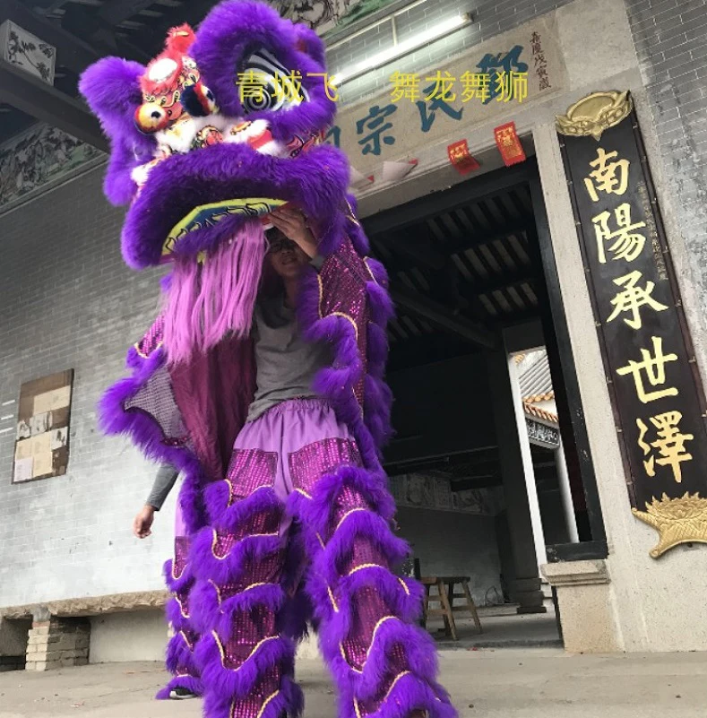 Chinese Lion Dance Costume Canton Southern Lion Dance Performance Celebrate Spring Festival Double Color adult lion dance Outfit