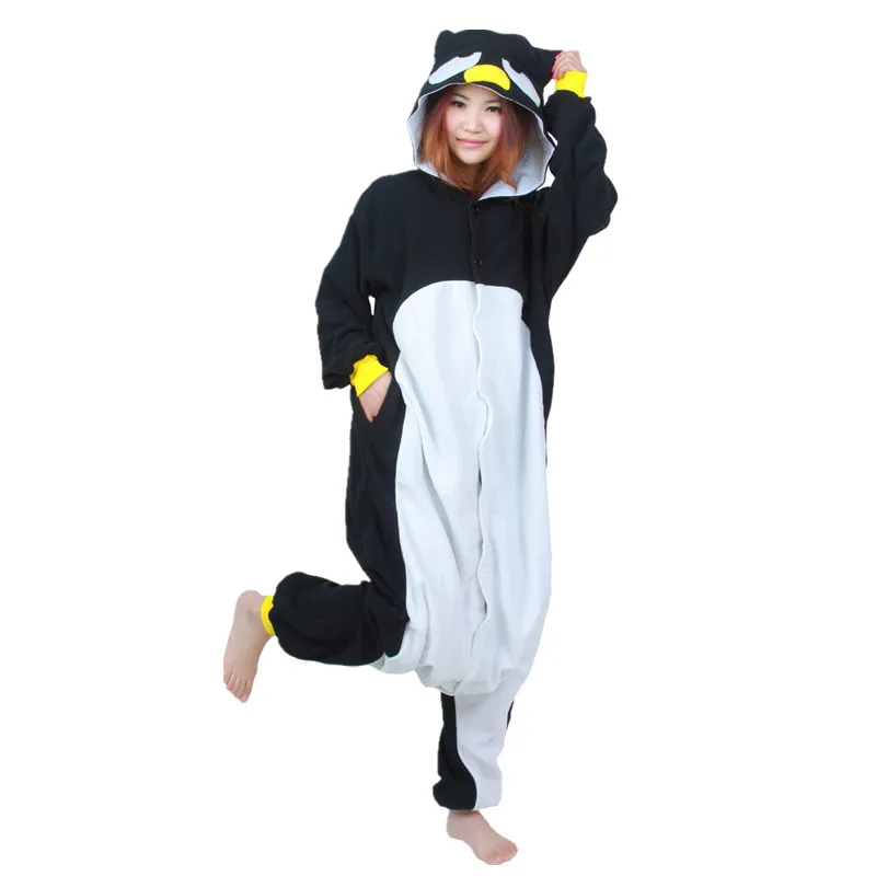 ผู้ใหญ่ Crow Raven Kigurumi ผู้หญิงผู้ชายผ้าฟลีซ Onesies Onesies ชุดนอนฮาโลวีน Carnival Party Romper