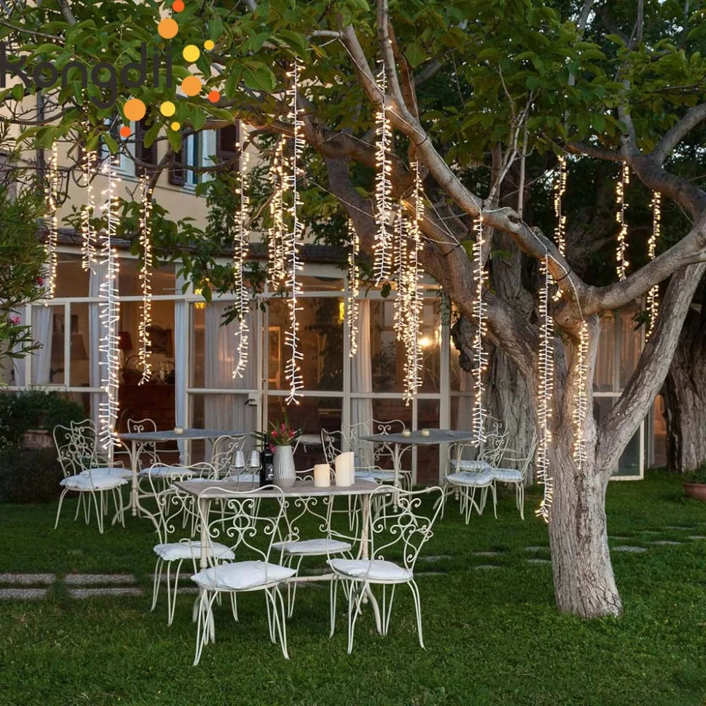 Outdoor LED Árvore Decoração Fairy Lights, Guirlanda de Natal, String Lights para casamento, Garden Party, Cortina Decoração, 4m x 3.5m