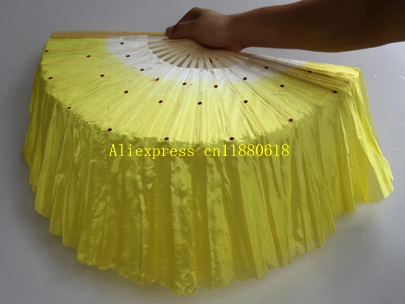 50pcs/lot Fast Shipping 5 colors Chinese dance fan Bamboo bone silk veil Fans For Wedding Party favor gift belly dancing Fan