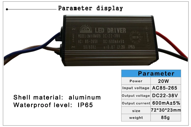 Adaptador de transformador de AC85V-265V a DC22-38V, fuente de alimentación IP65, 300MA, 600Ma, 900Ma, 1500Ma, 2100Ma, 10W, 20W, 30W, 50W, 70W