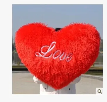 

Stuffed plush 55x35cm red love heart plush toy soft throw pillow gift w1672