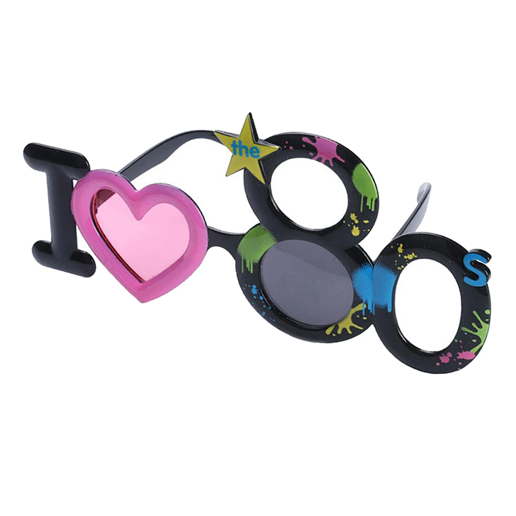 Lunettes de soleil unisexes en plastique I LOVE THE 80s pour adultes et enfants, accessoires de Costume pour anniversaire, Cocktail de plage d'été