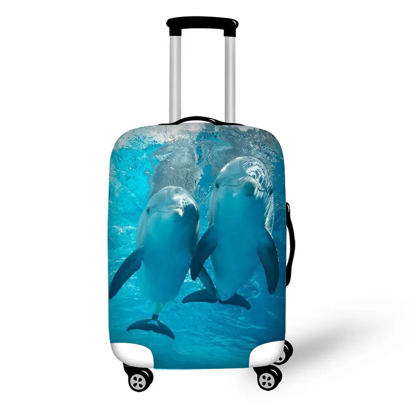 

Marine dolphins prints travel luggage suitcase cover storage bag case cover thick protective 18-30 inch Travel Accessories