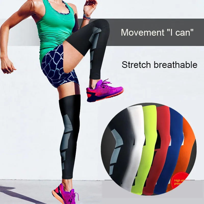 1/2pcs Leg Compression Sleeve Men Women Basketball Running Knee Brace Sleeve Legging Breathable Elastic Cycling Leg Warmers