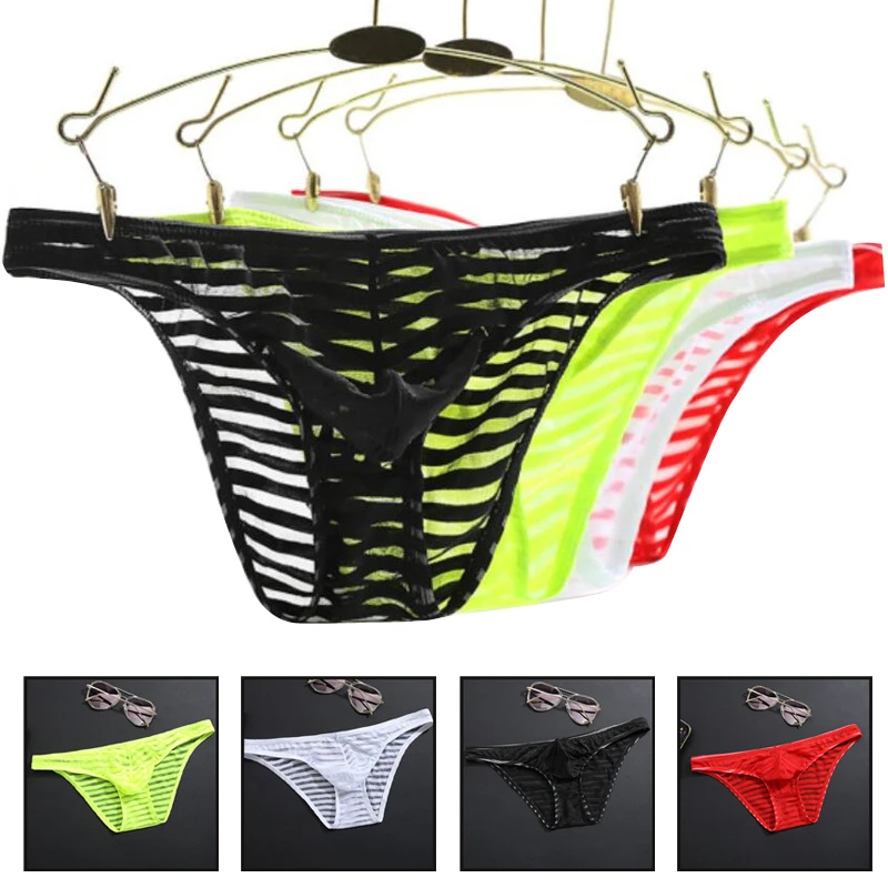 

2019 new sexy Transparent Summer Bikini Swimwear Mens Bikini Briefs Penis Silk Ice Underwear mens underwear briefs