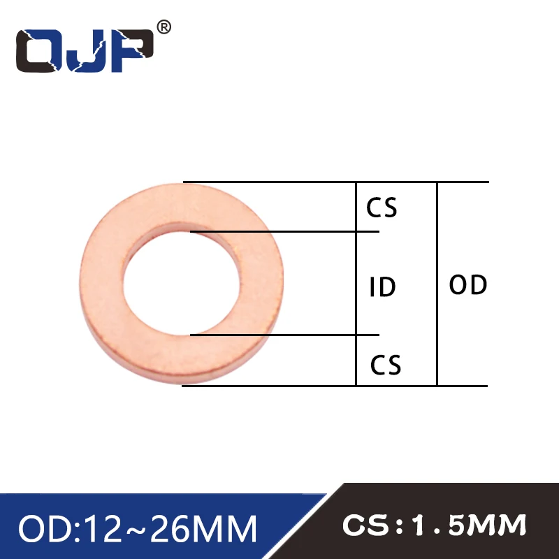 10Pcs DIN7603 M6 M8 M9 M10 M12 M14 M16 M18 M20 T3 O Ring Gasket Sealing Ring Copper Washer Boat Crush Washer Flat Seal Fitting.-