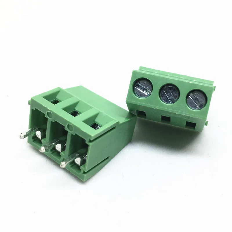 500pcs/lot PCB Screw Terminal Block Connector KF128-3P pitch:5.0MM/0.2inch Green KF128-5.0 3Pins Connection terminal block