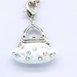 White bag lobster clasp pendant charm fashion DIY accessories