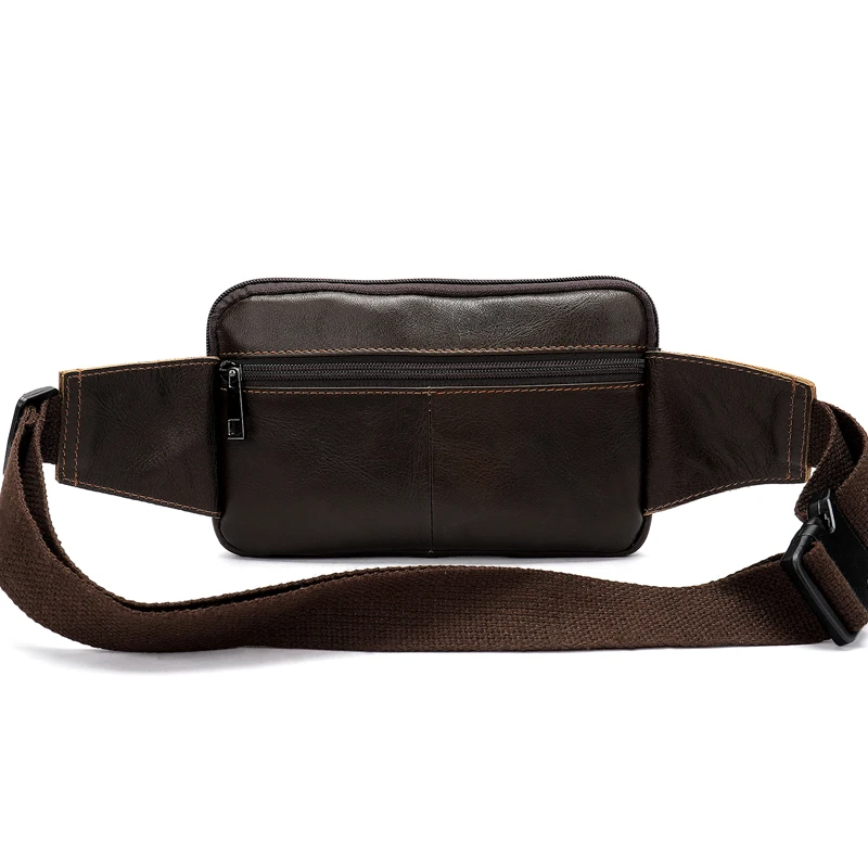 WESTAL Male Fanny Pack Men\'s Waist Bag Genuine Leather Men\'s Belt Pouch Hip Bags Sport Phone Money Belt Bag Men Waist Packs 8966