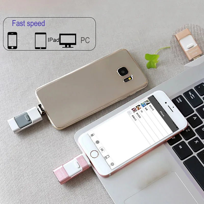 4 in 1 Type C USB Flash Drive 32GB OTG USB Pendrive 16GB 64GB 128GB 32GB Metal Pen Drive USB Memory 16G For Windows Dropshipping