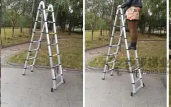 3.8m Multifunctional Retractable Telescopic Extension Ladder Thick Aluminum Folding Telescoping Laddero Household Ladder