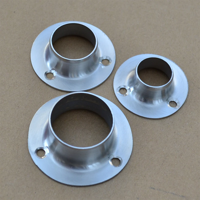 Stainless Steel Flange Socket Curtain DIY Cloth Rod Closet Seat Tube Wall Bracket Household Furniture Hardware
