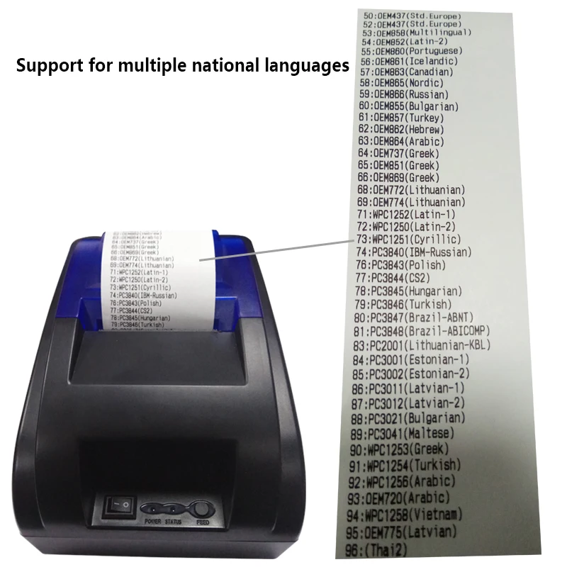 HSPOS in stock cheap 58mm USB thermal receipt printer for supermarket receipt printing with one year warranty HS-58HU