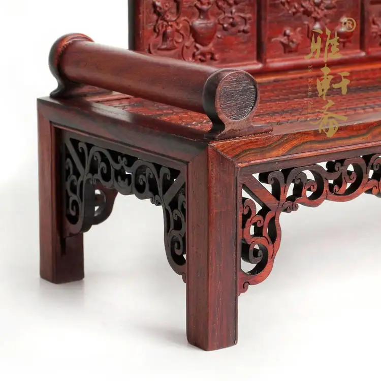 Mahogany furniture of Ming and Qing Dynasties miniature crafts wood carving decoration rosewood couch royal bed size Chinese ant