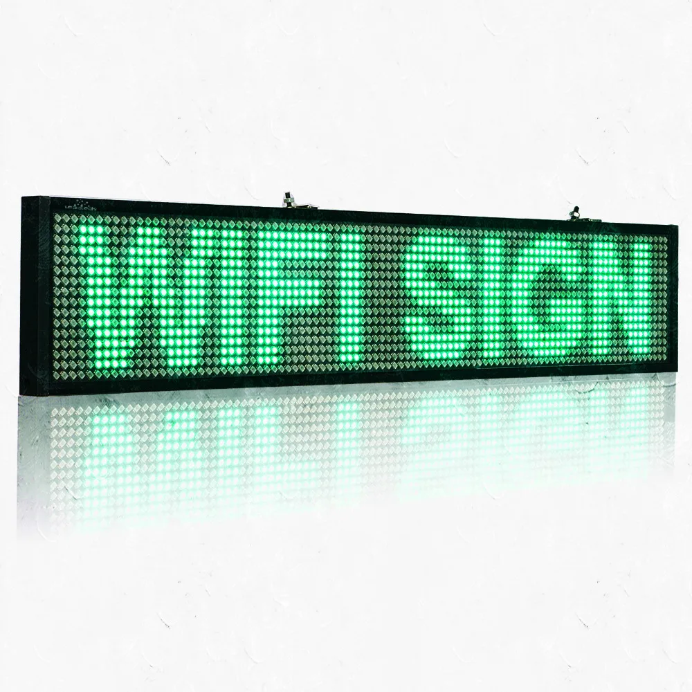 12V Car LED Sign Screen P5 50CM SMD WiFi Programmable Scrolling Message LED Electronic Display with Sucker Installed Green Text